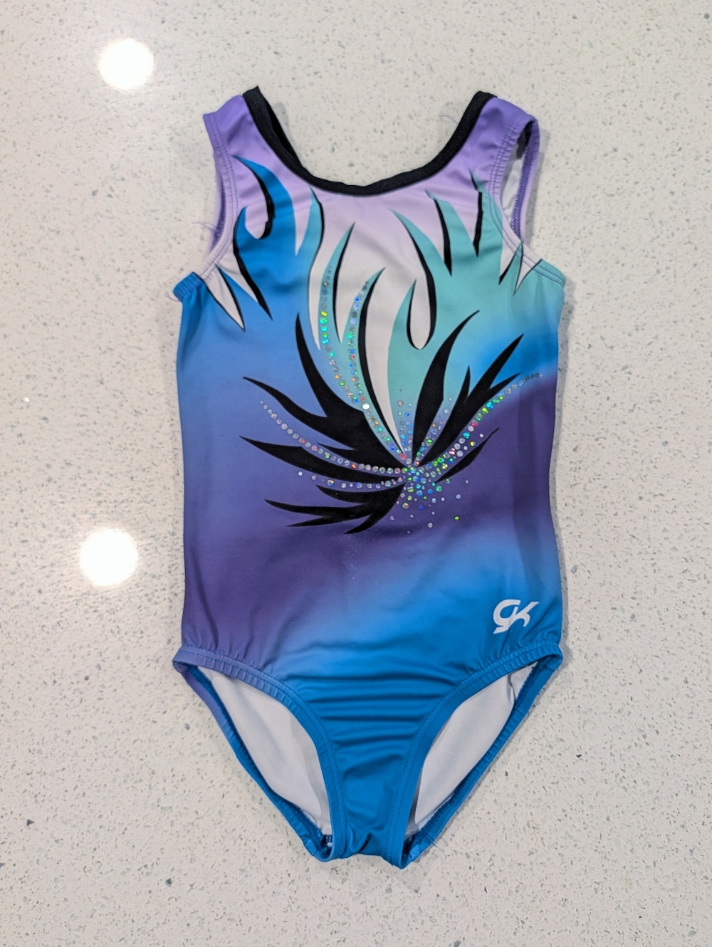 DREAMLIGHT GK ELITE Gymnastics Dance Leotard Small ULTRA SOFT Ombre Purple Blue